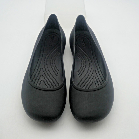 NEW Crocs Brooklyn Ballet Flats Women's 6  Black Balletcore Coquette Dress - Picture 2 of 10